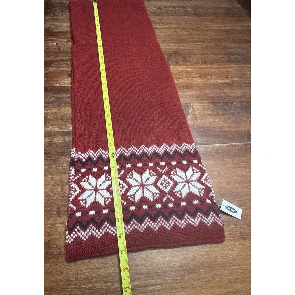 Old Navy Fair Isle Scarf Red/White/ Black  62